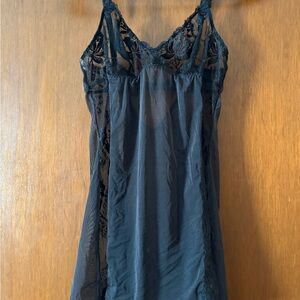 Victoria's Secret Sheer Black Lace Chemise